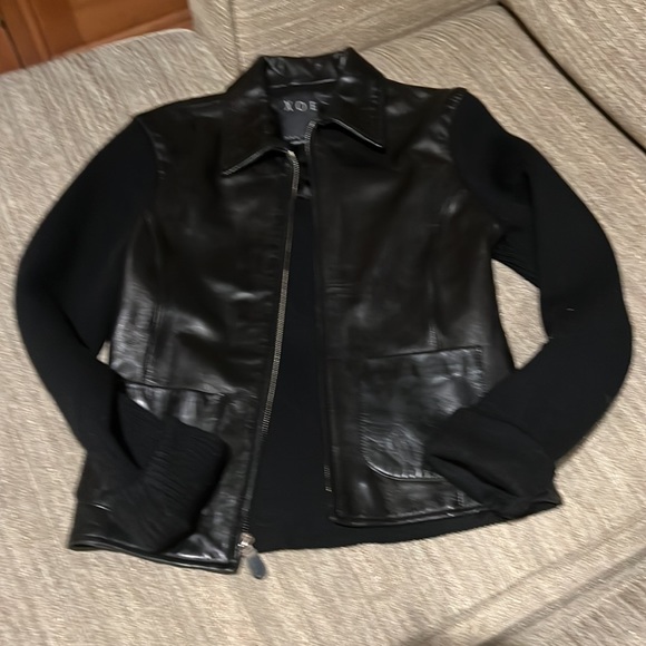 XOE. Leather & Knit Jacket. 4 - Picture 5 of 6